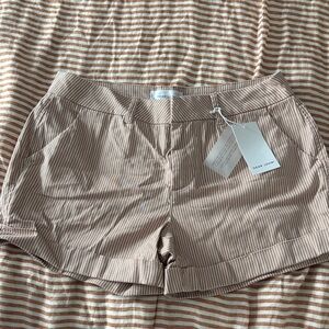 Dear John Beige Striped Cuffed Shorts